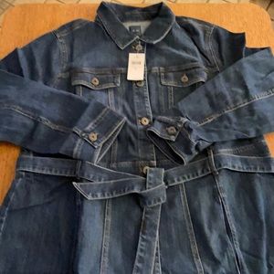 j-jill NWT belted denim jacket.